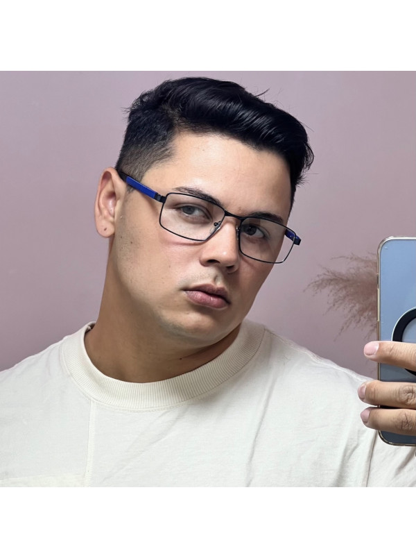 Armação de Óculos 81007 Quadrado Azul